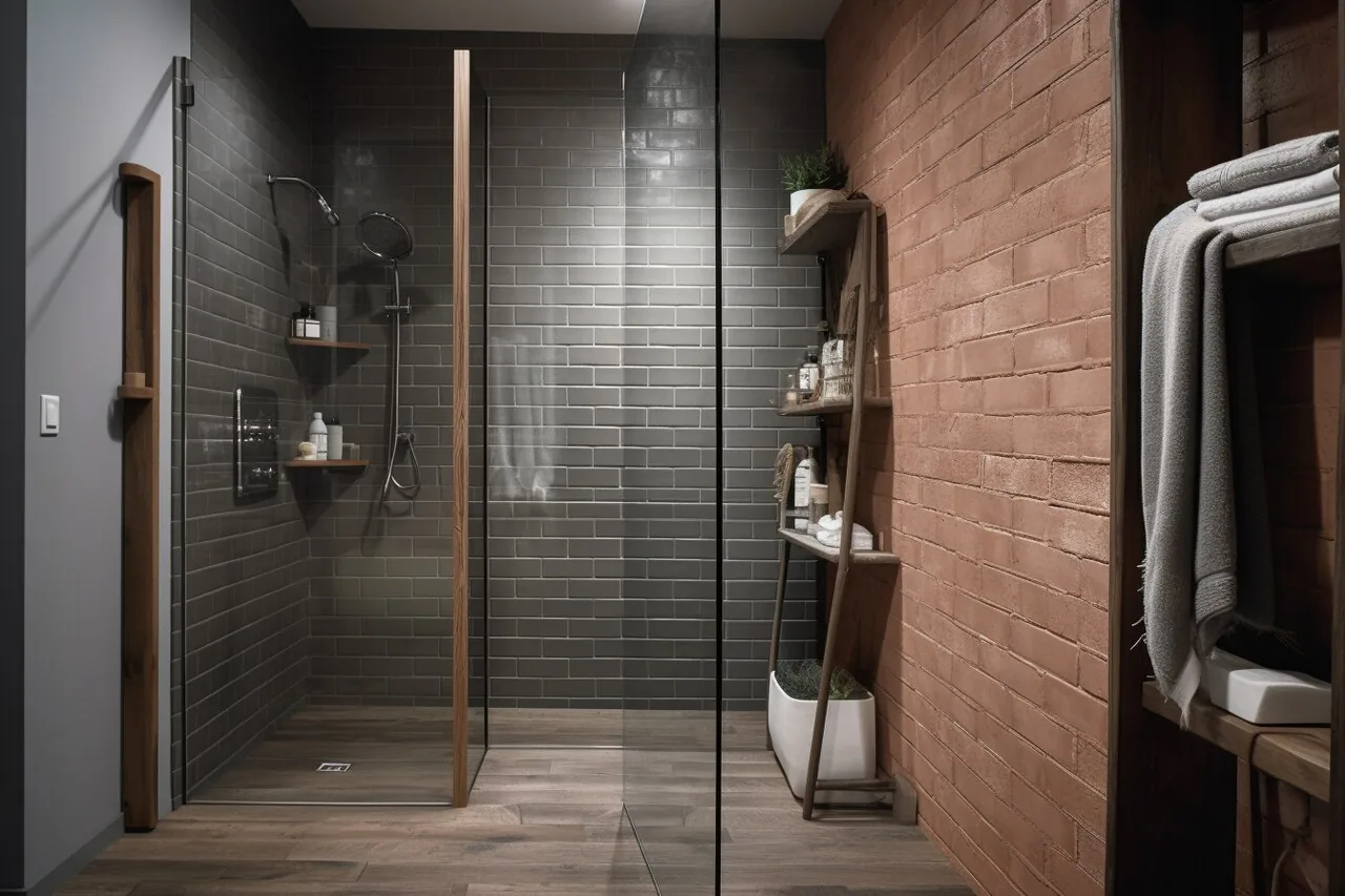 Begehbare gemauerte Dusche mit Ablage: Ein modernes Designelement im Badezimmer