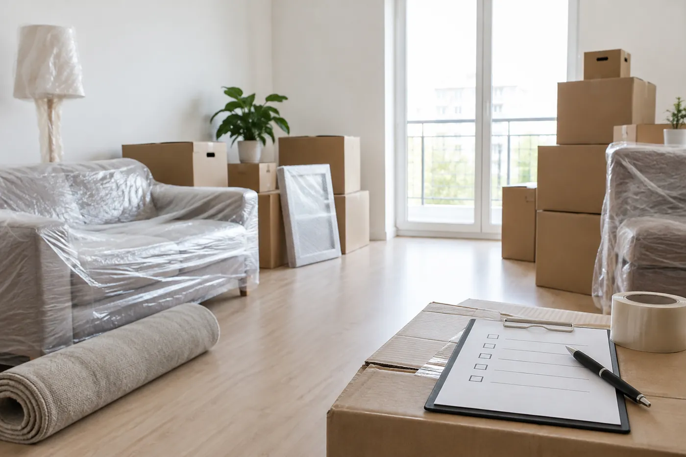 KI-generierte Illustration: Checkliste für die Wohnungsauflösung: Was Sie nicht vergessen dürfen